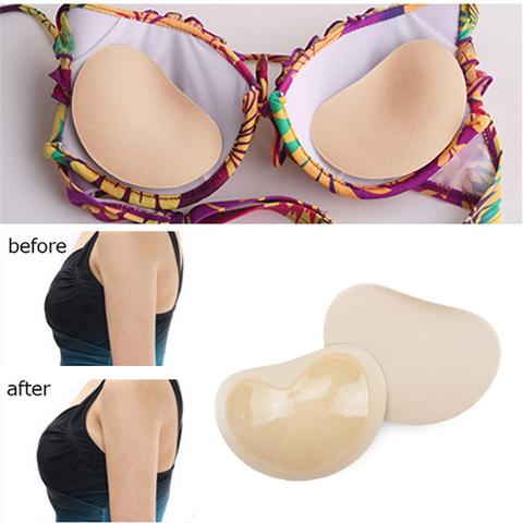 Silicone Bra Insert Pad Breast Enhancers Waterproof for Swimsuit Bikini  Pushup 