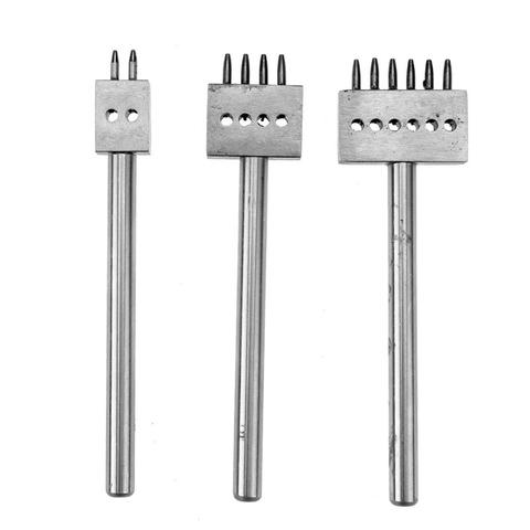 3pcs Leather Hole Punches Row Circular Cut Hole Stitched Hole Spacing 5mm 2/4/6 Prong Leather Punch Leather Craft Tools ► Photo 1/6