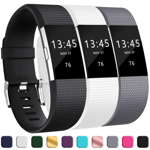 3PCS Soft Silicone Bands For Fitbit Charge 2 Band Smart Watch Bracelet For Fitbit Charge 2 Band Replacement Strap For Fitbit ► Photo 1/6