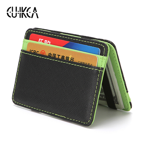 Men Vintage Leather Wallet Money Clip ID Credit Card Holder Case Slim Wallet UK 