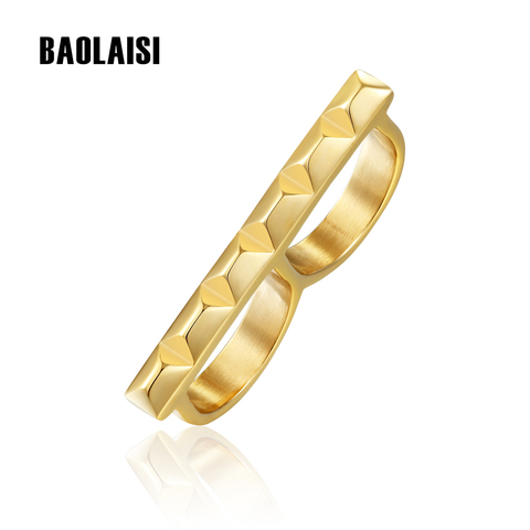 BAOLAISI 2017 New Rings For Women Geometrical Double Circles Ring Can Take Two Fingers Trendy Rock Fashion Jewelry Party Rings ► Photo 1/6