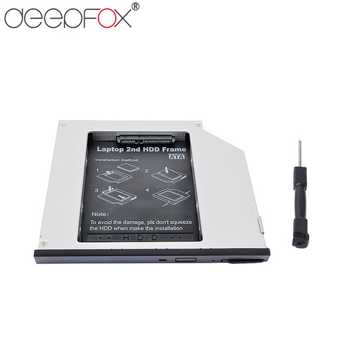 DeepFox Aluminum Optibay 2nd HDD Caddy 9.5mm SATA 3.0 Hard Disk Drive Box Enclosure DVD Adapter 2.5 SSD 2TB For Dell E6400 ► Photo 1/6