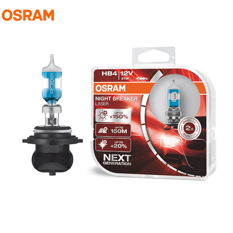 OSRAM 9006 HB4 12V 51W New Night Breaker Laser Next Generation Auto Lamps Halogen Head Light  +150 Brighter 9006NL, 2X ► Photo 1/1