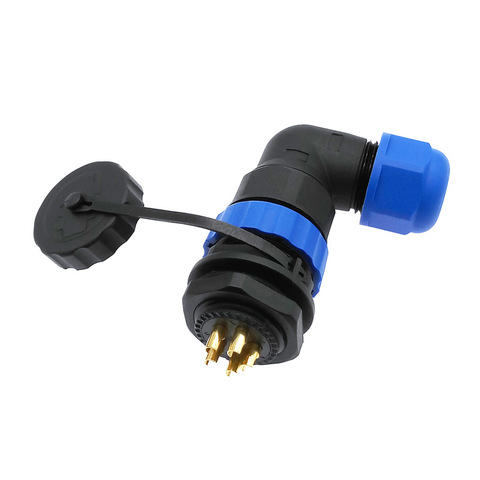 SP20 angle connectors waterproof connector 1/2/3/4/5/6/7/9/10/12/14Pin IP68 cable connector 90 degree elbow ► Photo 1/6