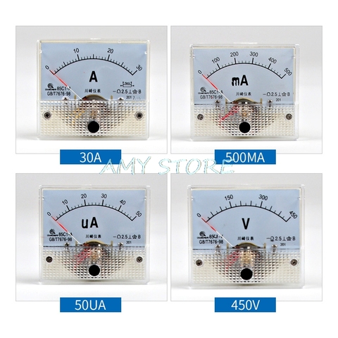DC Analog Meter Panel 0-500mA AMP Current Ammeters 85C1 0-500mA Milliampere Gauge ► Photo 1/1