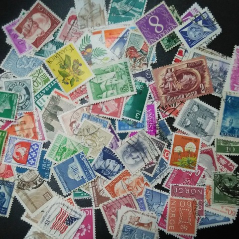 100 PCS/LOT All Different  Old / Vintage  Postage  Stamps Brand With Post  Mark , No repetition timbres stamps ► Photo 1/6