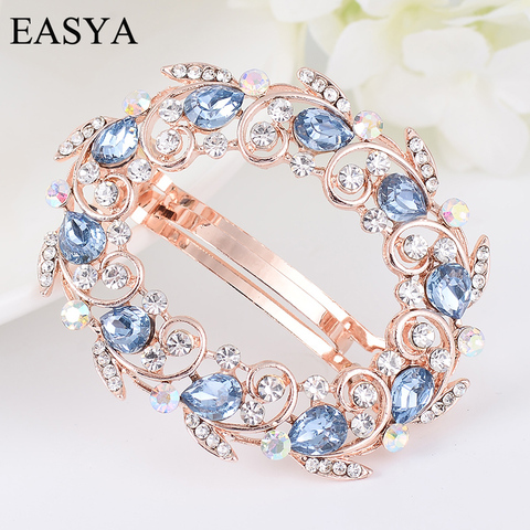 EASYA Fashion Metal Hair Ornaments Gold Color Rhinestone Crystal Hairwear Hairpin Clips Fashion Sparkling Hair Accessories ► Photo 1/6