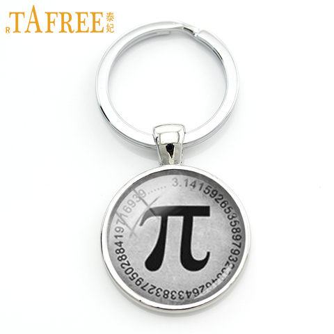 TAFREE Wholesale retail vintage men key chain ring jewelry classic mathematical Pion Pi symbol keychain math teacher gifts KC134 ► Photo 1/5