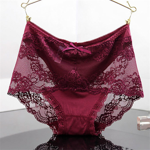 Sexy women's underwear large size transparent temptation lace panties female modal stretch breathable comfortable ladies briefs ► Photo 1/6