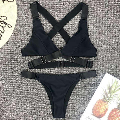 String micro bikini set 2019 new High cut brazilian swimsuit female bathers  Push up swimwear women