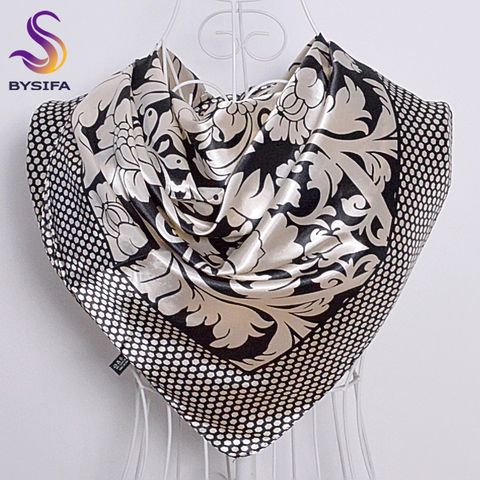 Ladies Square Scarves Printed New Fashion Unisex Apparel Accessories Women Black White Dot Silk Scarf 90*90cm Scarves Wraps ► Photo 1/6