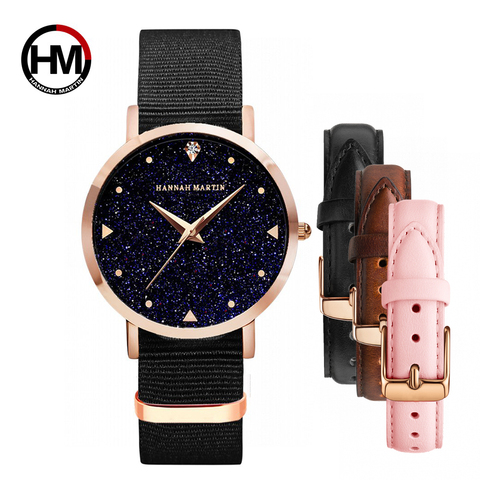 Woman Watch Top Luxury brand 1 set Japanese original movement quartz wristwatch ladies waterproof leather flash Star Dial Clock ► Photo 1/5