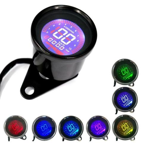 12V Universal Backlight LCD Digital Motorcycle Speedometer Tachometer Gauge Oil Level Meter For Honda Ymaha Suzuki Harley ► Photo 1/6