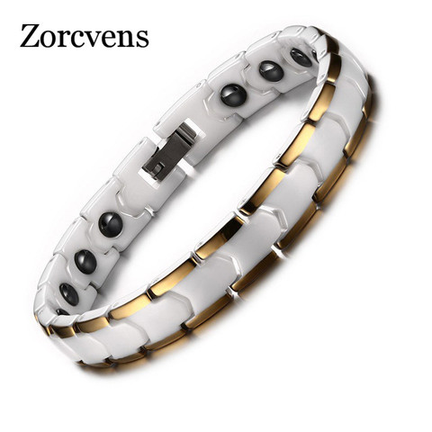 ZORCVENS Relationship Bracelet for Women Ceramic Medical Alert Bracelet with Magnet Healthy Hand Chain ► Photo 1/6