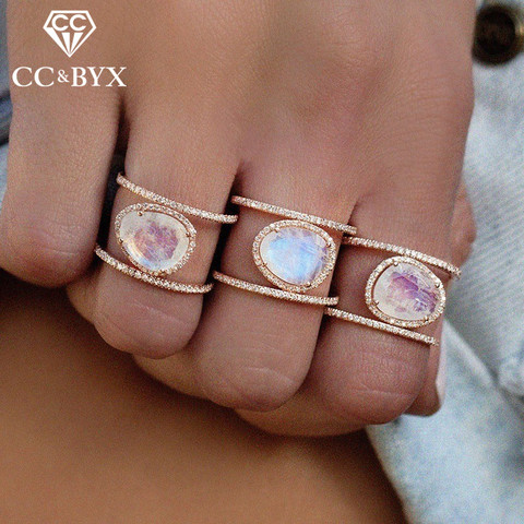 CC Trendy Jewelry Rings For Women Irregular Natural Moonstone Elegant Anniversary Party Gift Accessories Drop Shipping CC2132 ► Photo 1/6