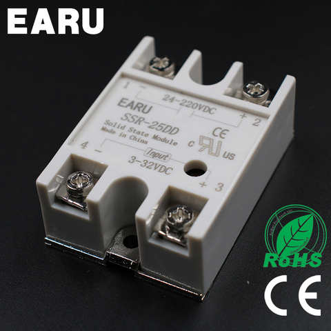 1 pcs Solid State Relay SSR-25DD 25A 3-32V DC Input TO 24-220V DC SSR 25DD SSR-25 DD Industry Control Factory Wholesale Hot ► Photo 1/4