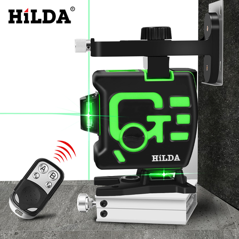 HILDA 3D Laser Level Self-Leveling 360 Horizontal And Vertical Cross Green 12 Lines 3D Rotary Level Laser Horizontal Vertical ► Photo 1/6