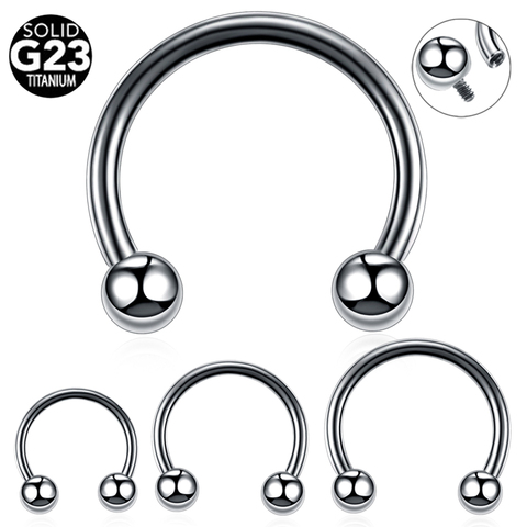 G23 Titanium 1pcs/lot Mix 3 Size Hot Sale Nose Body Jewelry Nose Ring Circular piercing Horseshoe Piercing Wholesales ► Photo 1/6