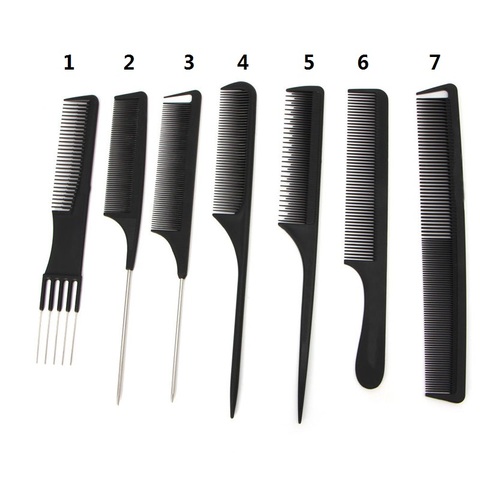 7 Types Black Fine-tooth Comb Metal Pin Hairdressing Hair Style Rat Tail Brush Professional Hairdressing Salon barber Tool Hot ► Photo 1/6