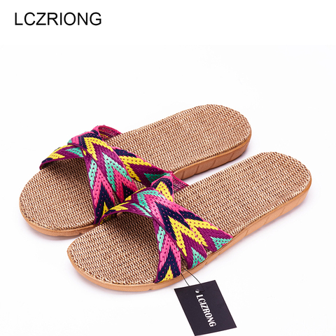 New Summer Home Slipper Women Indoor Bedroom Slippers Woman 22 Gradient Color Plus Size Beach Flat Shoes Women House Slippers ► Photo 1/6