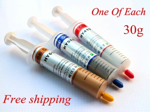 Free shipping 30g Thermal Grease Heatsink Compound Paste For CPU GPU VGA  HY410 White / HY510 Gray / HY610 Gold One of each ► Photo 1/6