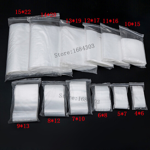 100pcs/pack Jewelry Ziplock Zip Zipped Lock Reclosable Plastic Poly Clear Storage Bags Thickness 0.12mm ► Photo 1/6