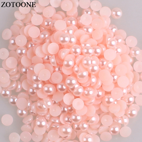 ZOTOONE 2-6mm 1000 Pcs Light Pink Ceramic Bead Half Round Pearl Flatback Pearl Stones And Crystals Jewelry Nail Art Accessories ► Photo 1/1