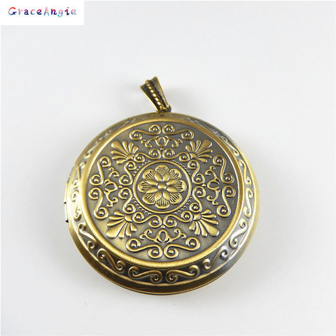 2PCS Antique Bronze Retro Look Necklace Locket Charm Pendant Jewelry Accessory 44*44*11MM 01666 ► Photo 1/5