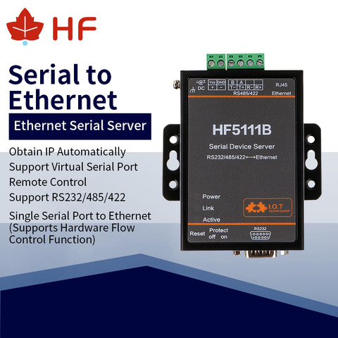 High Flying Official HF5111B RJ45 RS232/485/422 Serial To Ethernet Free RTOS Serial 1 Port Server Converter Device Modbus ► Photo 1/6