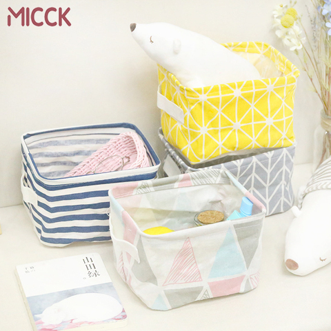 MICCK Foldable Desktop Storage Basket Sundries Storage Box Underwear Cosmetic Organizer Jewelry Scarf Socks Storage Basket Bags ► Photo 1/6