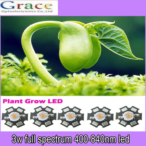 10pcs New Arrival , 3w full spectrum led chip , 400nm~840nm with bridgelux for medical plant grow ,suit for all stage with pcb ► Photo 1/3