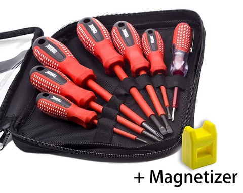 Finder Electric Screwdriver bit set Multiple Specifications Anti-rust Insulated Electrician Screwdriver Set With Bag ► Photo 1/6