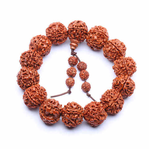 BRO853 Nepal Five Heads Big Rudraksha Bodhi Seeds Bracelets Tibetan Buddhist Prayer Beads Mala Big Beads for Man ► Photo 1/2