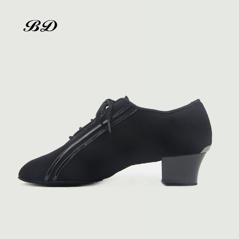 Sneake DANCE SHOES Latin Shoes Ballroom MEN Shoe Modern JAZZ Slip-UP BLACK Oxford Cloth Square Heel 4.5 CM Adult AND BOY SHOES ► Photo 1/6