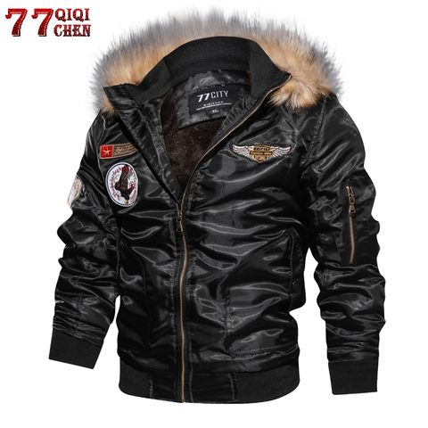 Plus Size 4XL Thicken Winter Military Flight Jacket Men Army Air force Tactical Jackets Windbreaker Coat chaquetas hombre ► Photo 1/6