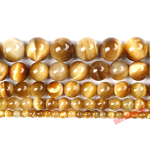 Fctory Price Natural Stone Gold Tiger Eye Agat Round Loose Beads 16