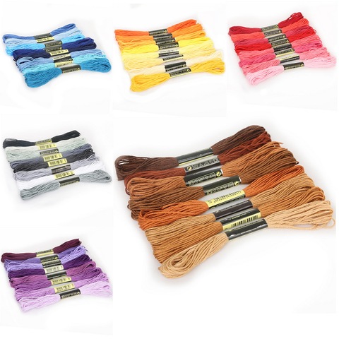 8pcs/Set Similar DMC Threads Cross Stitch Floss Cotton 8 meters Embroidery Thread Floss Sewing Skeins Craft Knitting 7 ► Photo 1/6