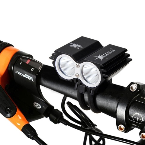 Solar Storm 1600 Lm LED Bike Light 2x XM-T6 Bicycle Light Headlight Torch Headlamp With 6400mAh Battery+Charger ► Photo 1/6
