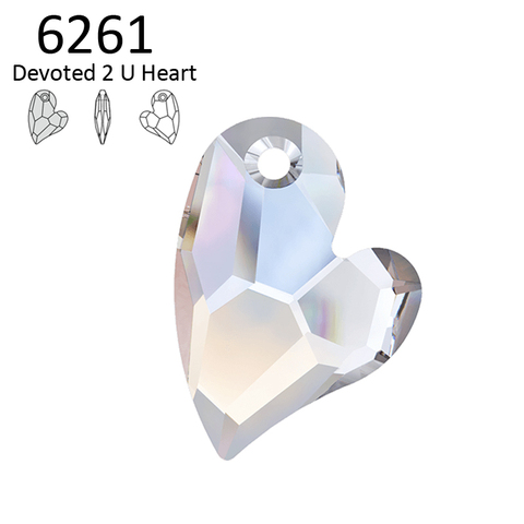 (1 piece) 100% Original Crystal from Swarovski 6261 Devoted 2 U Heart pendant made in Austria loose rhinestone for DIY jewelry ► Photo 1/4