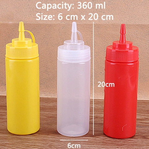 Sauce bottle Cooking Tools Plastic Squeeze Bottle Olive Oil Storage Jar Condiment Dispenser Vinegar Seasoning Accessories ► Photo 1/6