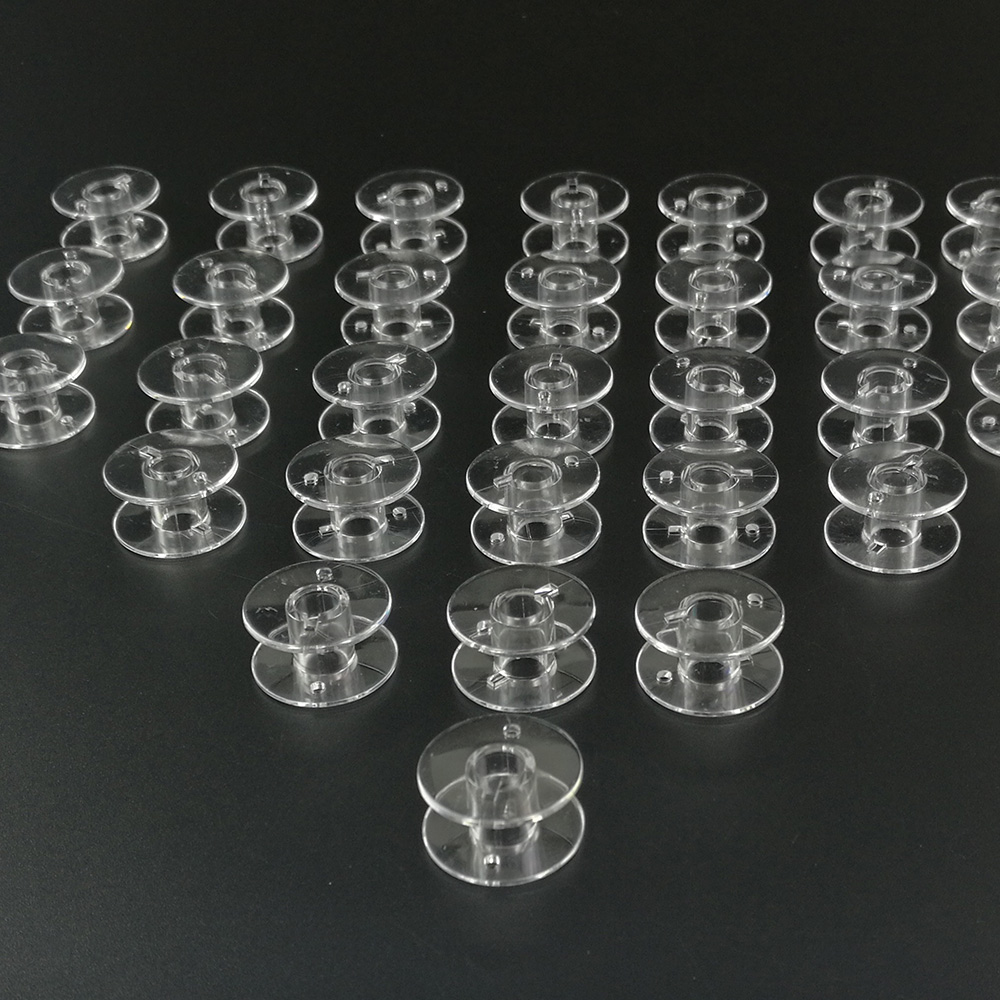 25pcs Plastic Clear Home Thread String Empty Bobbin Spools For Sewing Machine
