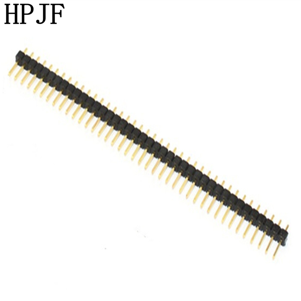 10 Pcs Gold Plated 2.54mm Male 40 Pin Single Row Straight Round Pin Header Strip 