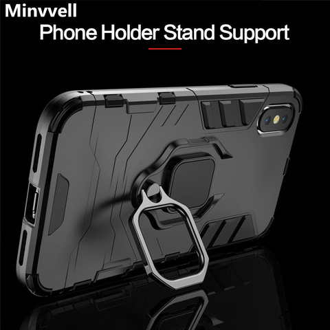 4 In 1 Shockproof Case For iPhone 6 6S 7 8 Plus XS Case For iPhone X 5 5S Se XS Xs Max XR Magnetic Phone Finger Holders ► Photo 1/6