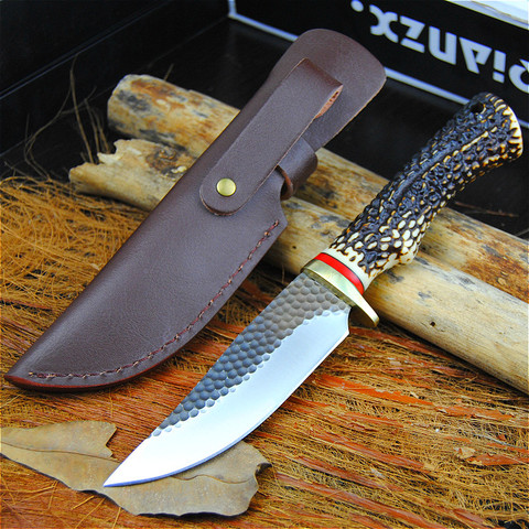 PEGASI  imitation deer horn handle 440C forge camping straight blade outdoor survival tactics of the best collector knives ► Photo 1/6