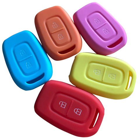 2 BTN Silicone Car Key Cover FOB Case For Renault Duster dacia Scenic Master Megane Logan Clio Captur Keyless Rubber Protector ► Photo 1/6