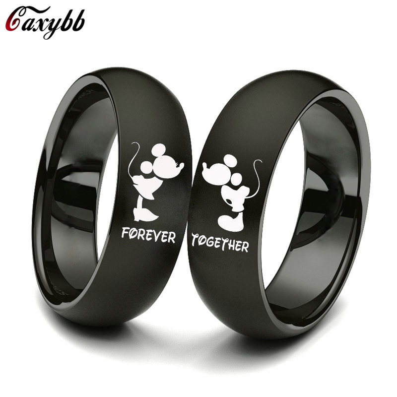 Bishilin Stainless Steel Couple Rings forever love Wedding Rings and Bands for Women and Men Women Size 9 & Men Size 11
