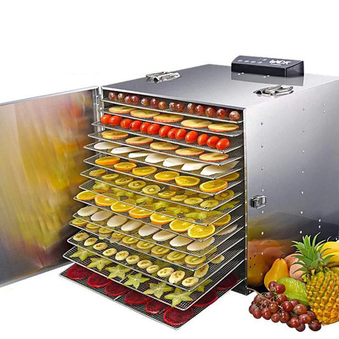 10 Tray Food Dryer Machine Stainless Steel Commercial Dehydrator for Fruit,  Meat