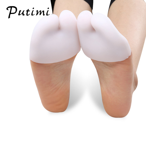 Putimi Soft Forefoot Pads Silicone Gel Pointe Toe Finger Cover Pain Protector High Heels Gel Pads for Feet Ballet Foot Care ► Photo 1/6