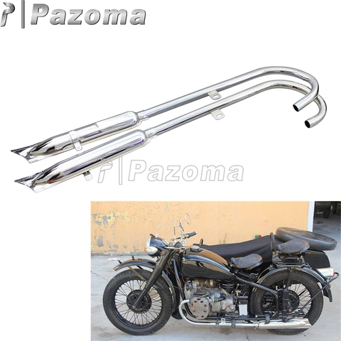 Motorcycle Fishtail Front & Rear Muffler 24HP 32HP Exhaust Mufflers Pipes For BMW Ural K750 M1 M72 R71 R12 Dnepr MT12 Sidecar ► Photo 1/6