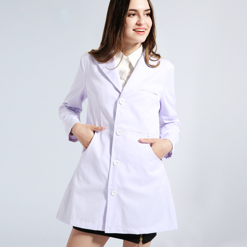 Women's Lab Coats Classic Medical Work Jacket Long Sleeve Button